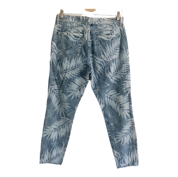 Current Elliott Stiletto Skinny Raw Hem Leaf Print 28 - Picture 7 of 11
